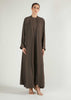 Two Piece Open Abaya With Slip Mocha