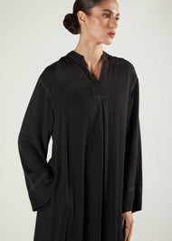 Denim Stitch Maxi Dress