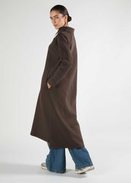 Funnel Neck Midi Dark Brown