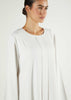 Box Pleat Abaya Off White