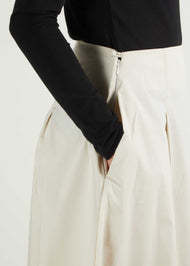 Cotton Poplin Skirt Cream