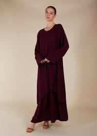 Crossover Abaya Plum - Final Sale