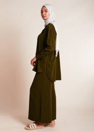 Mid Length Shirt Olive - Final Sale