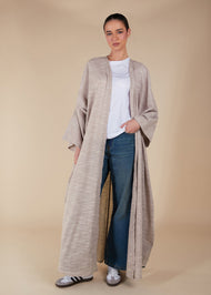 Natural Cotton Open Abaya