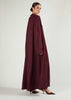 Two Piece Open Abaya With Slip Berry