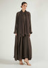 Two Piece Open Abaya With Slip Mocha