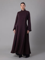 Sienna Asymmetric Coat Chocolate Plum