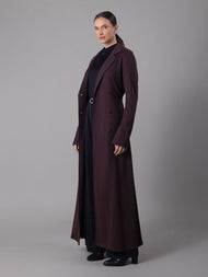 Meadow Longline Coat Chocolate Plum