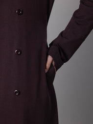 Meadow Longline Coat Chocolate Plum