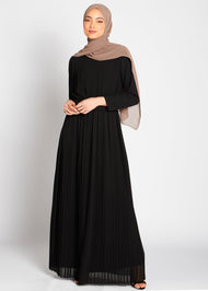 Black Pleat Maxi Dress - Final Sale