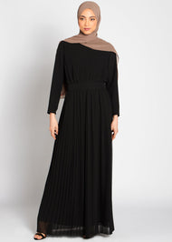 Black Pleat Maxi Dress - Final Sale