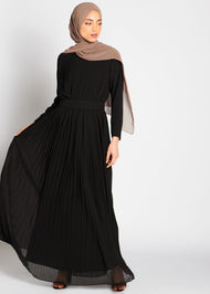 Black Pleat Maxi Dress - Final Sale