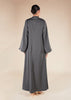 Fringed Open Abaya Grey