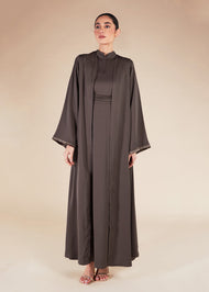 Fringed Open Abaya Mauve - Final Sale
