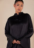 Self Print Abaya Black