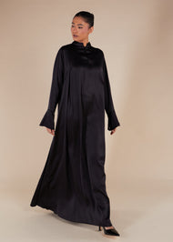 Self Print Abaya Black