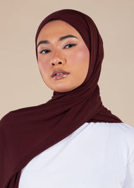 Burgundy Brown Premium Jersey Hijab