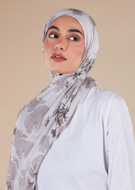 Vintage Peony Nerine Print Hijab - Final Sale