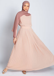 Blush Pleat Maxi Dress