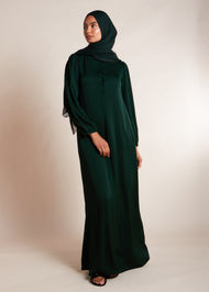 Crinkle Abaya Dark Green