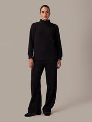 Turtle Neck Co-Ord Set Black