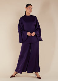 Flared Trousers Aubergine