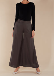 Flared Trousers Taupe