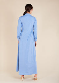 Mandarin Neck Maxi Blue - Final Sale