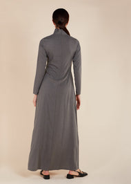Turtle Neck Abaya Grey - Final Sale