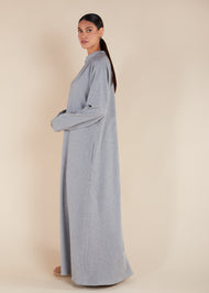 Front Zip Abaya Grey