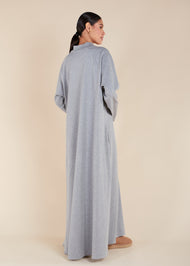 Front Zip Abaya Grey