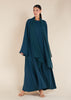 Two Piece Open Abaya With Slip Blue