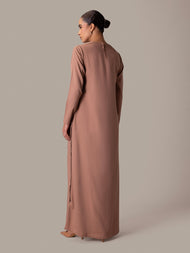 Mocha Side Button Abaya