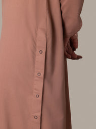 Mocha Side Button Abaya
