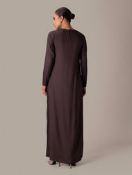 Side Button Abaya Charcoal