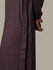 Side Button Abaya Charcoal