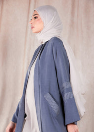 Sashiko Open Abaya - Final Sale