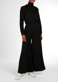 Cheesecloth Mandarin Midi Shirt Black | Midis & Tops | Aab Modest Wear