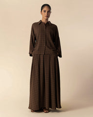Coffee Skirt & Top Co-Ord Set