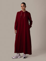 Hoody Abaya Burgundy