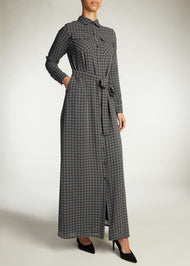 Grey Check Maxi | Maxi Dresses | Aab Modest Wear