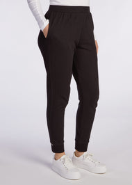 Cotton Cuffed Leggings Black - Final Sale