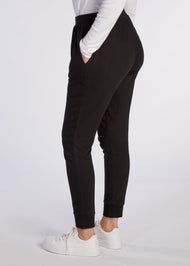 Cotton Cuffed Leggings Black - Final Sale