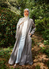 Linen Feel Open Abaya Dove Grey