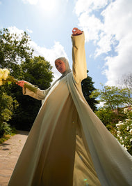 Two Piece Open Abaya With Slip Mint