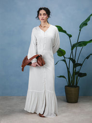 Textured White Maxi