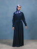 Textured Navy Maxi Shirt