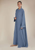 Two Piece Open Abaya With Slip Light Blue - Final Sale