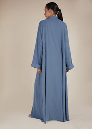 Two Piece Open Abaya With Slip Light Blue - Final Sale