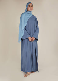 Two Piece Open Abaya With Slip Light Blue - Final Sale